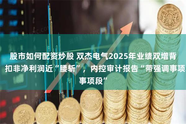 股市如何配资炒股 双杰电气2025年业绩双增背后：扣非净利润近“腰斩”，内控审计报告“带强调事项段”